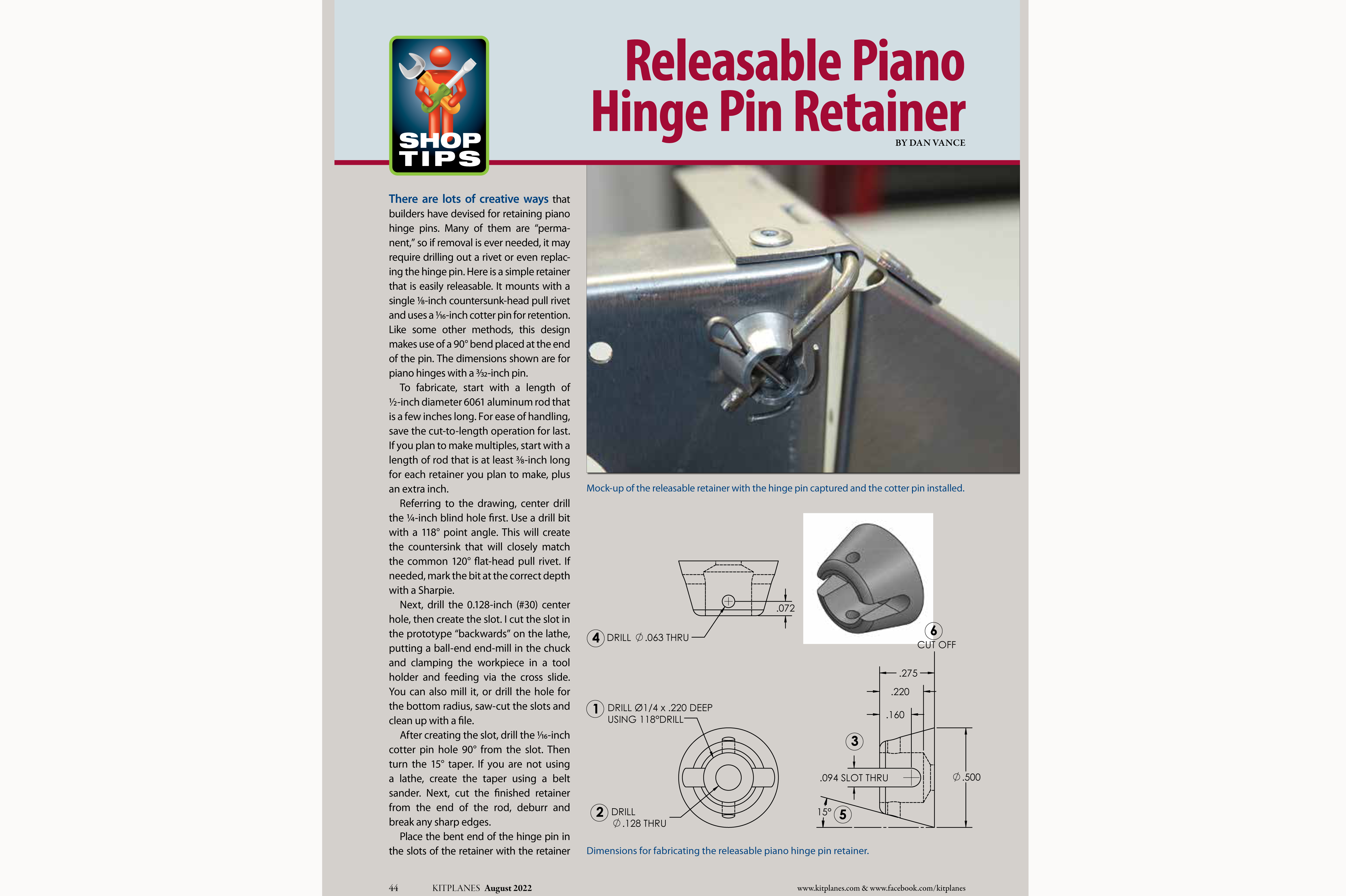Aircraft Hinge Pin Retainer